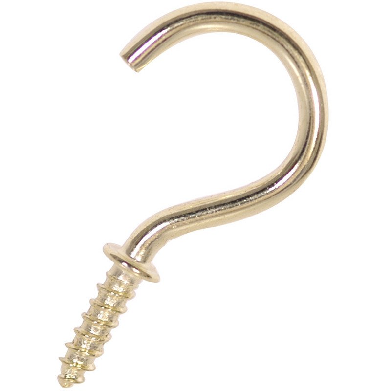 PREMIER 6 PCE 1 1/2" CUP HOOKS SHOULDERED BRASSED