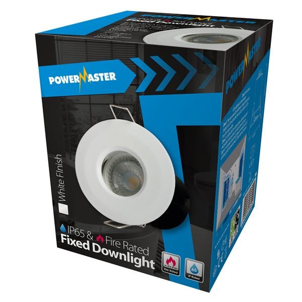 POWERMASTER FIRE RATED IP65 DOWNLIGHT WHITE